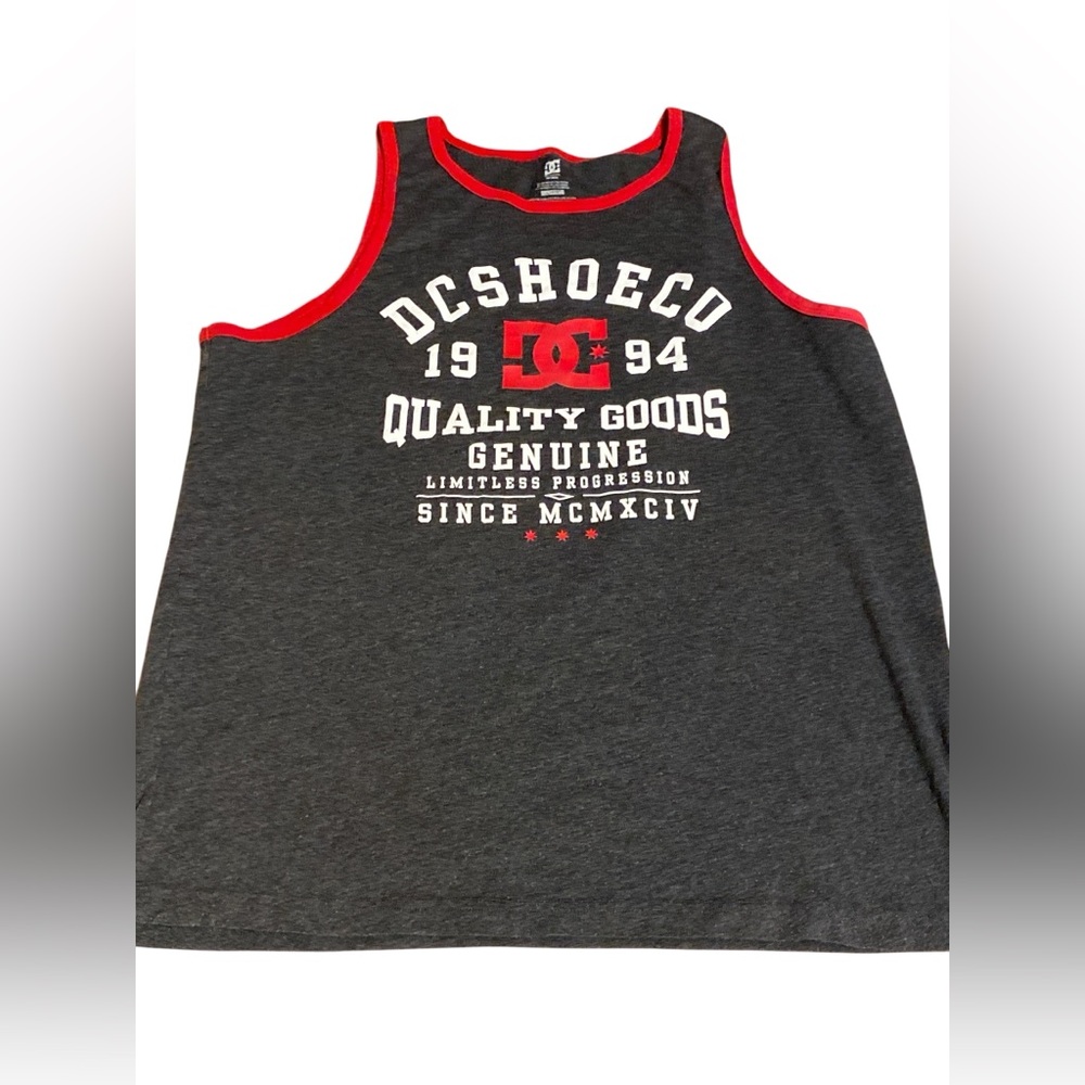 DC Gray and Red Graphic Tank Top